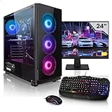 Megaport Komplett Set Gaming PC AMD Ryzen 5 5500 • 24" Monitor • Windows 11 • Nvidia GeForce GTX1650…