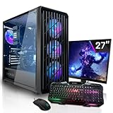 SYSTEMTREFF Basic Gaming Komplett PC Set AMD Ryzen 5 PRO 4650G 6x4.2GHz | AMD RX Vega 7 4K HDMI DX12…