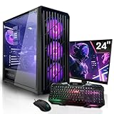 SYSTEMTREFF® Basic Gaming Komplett PC Set AMD Ryzen 5 PRO 4650G 6x4.3GHz | AMD RX Vega 7 4K HDMI DX12…