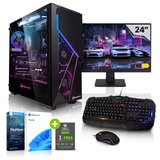 Megaport Gaming-PC-Komplettsystem (24", AMD Ryzen 7 5700X 8x3,40 GHz 5700X, GeForce RTX 4060 8GB, 16…