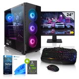 Megaport Gaming-PC-Komplettsystem (24", Intel Core i7-14700F 20x2,10 GHz 14700F, Nvidia GeForce RTX…