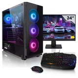 Megaport Gaming-PC-Komplettsystem (24", AMD Ryzen 5 5500 6x3,60 GHz 5500, GeForce GTX 1650 4GB, 16 GB…