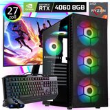 Meinpc 2K-Set Ryzen 7 RTX 4060 Gaming-PC-Komplettsystem (27,00", AMD Ryzen 7 5700X, Nvidia GeForce RTX…