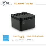 CSL Tiny Box Mini-PC (Intel® Celeron N4120, Intel® HD Graphics 600, 4 GB RAM, 128 GB SSD, passiver CPU-Kühler,…